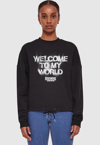 Felpa 'Stranger Things - Welcome To My World' di ABSOLUTE CULT in nero: frontale