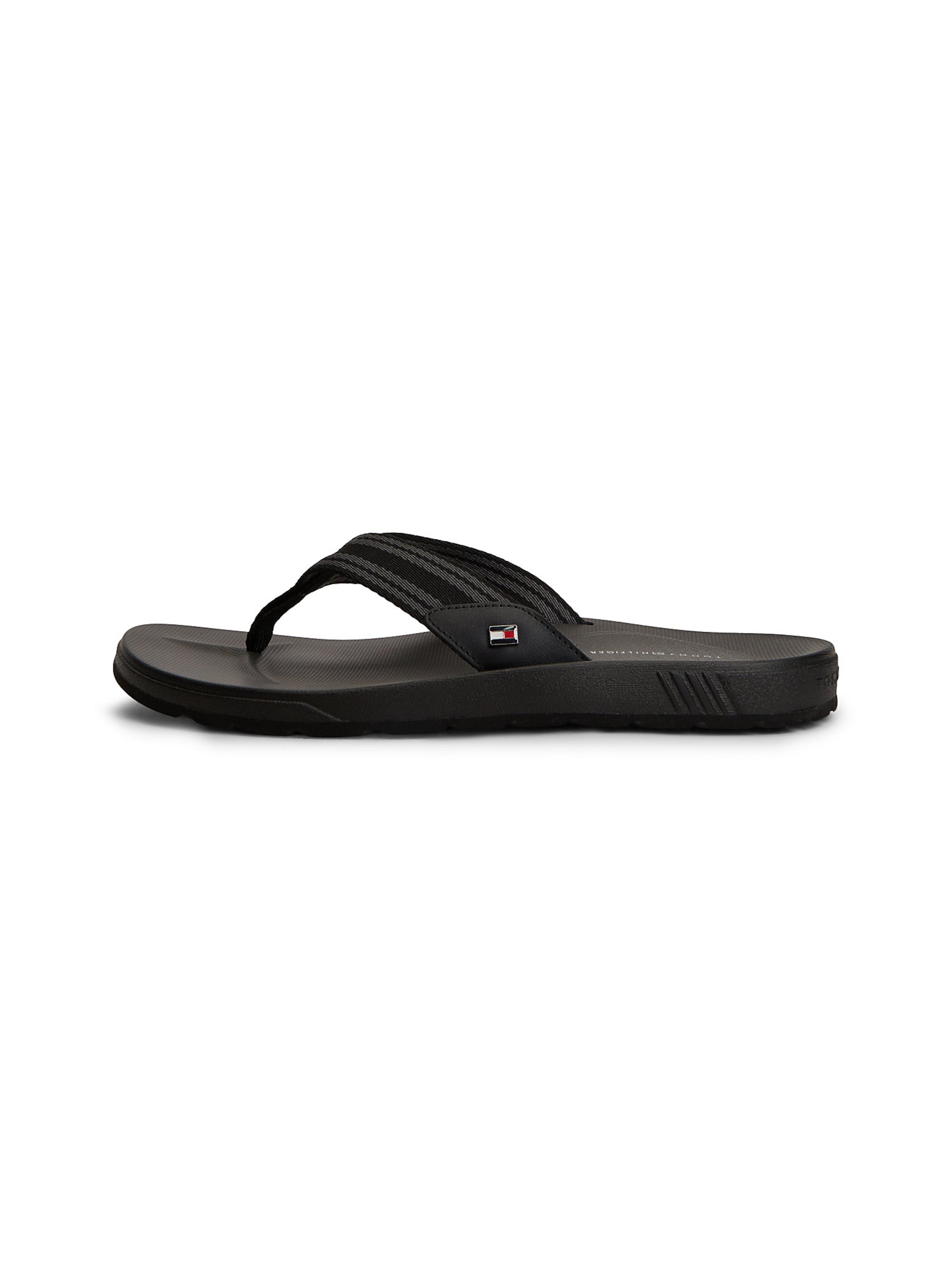 TOMMY HILFIGER T-bar sandals in Black: front