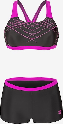 ARENABustier Bikini 'Proposal' - crna boja: prednji dio