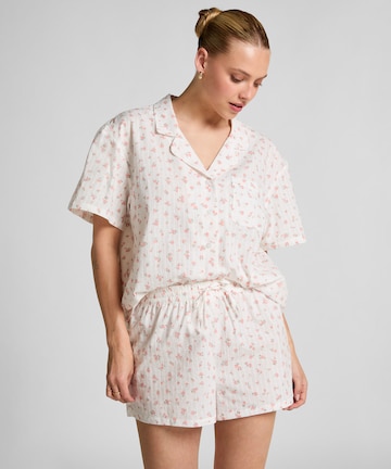 Hunkemöller Korte pyjama in Wit: voorkant