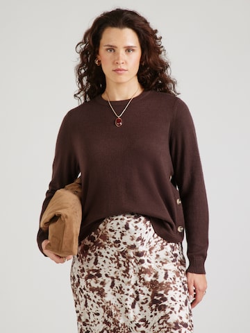 ONLY Carmakoma - Jersey 'CARMARGARETHA' en marrón: frente