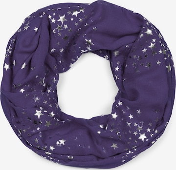 styleBREAKER Schlauchschal 'Loop Schal mit Metallic Sterne Print' in Blau: Vorderseite