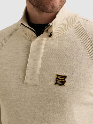 PME Legend Pullover 'Pullover with half-zip and raglan sleeves' i beige