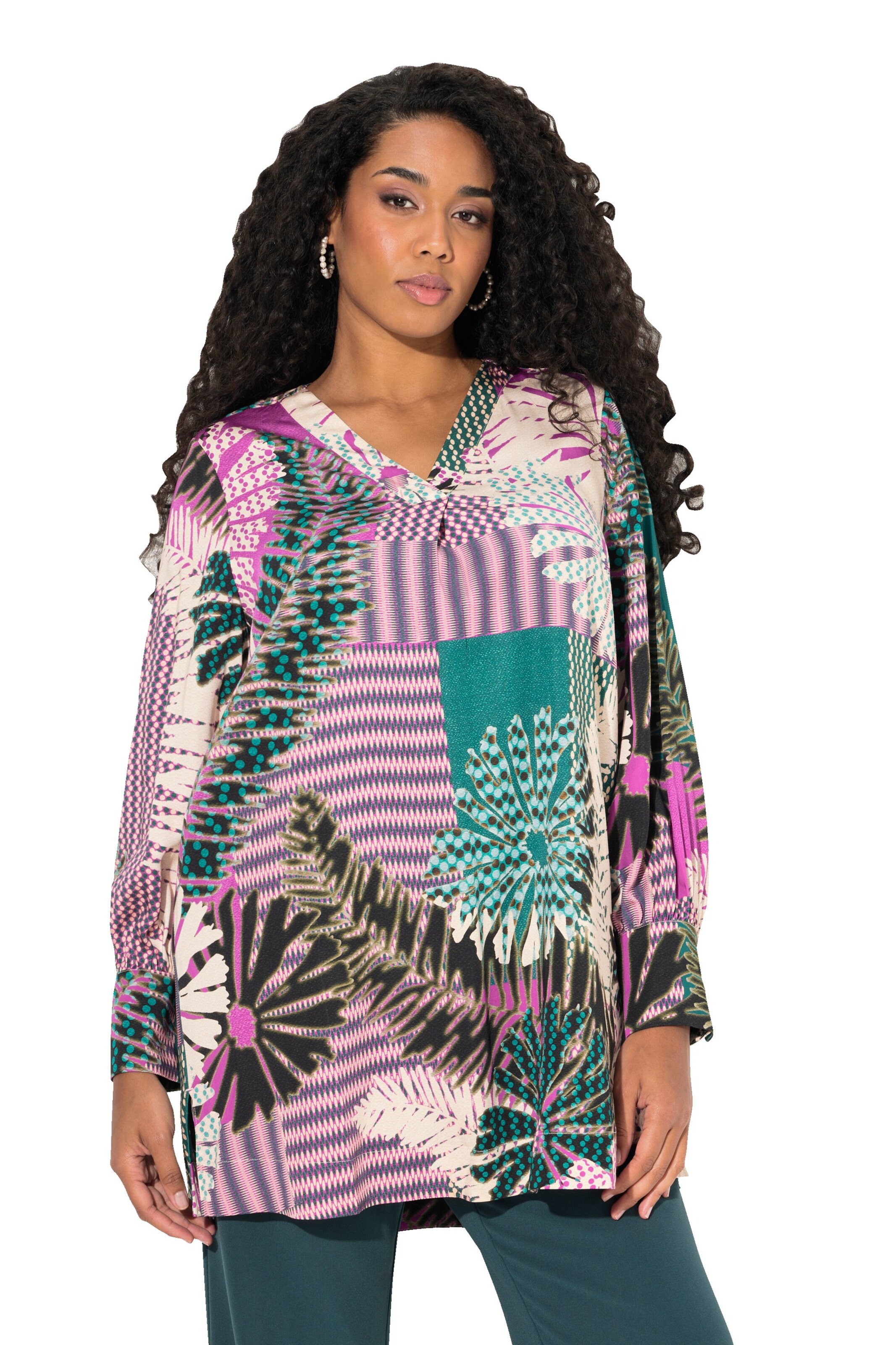 Ulla Popken Tuniek in Gemengde kleuren: voorkant