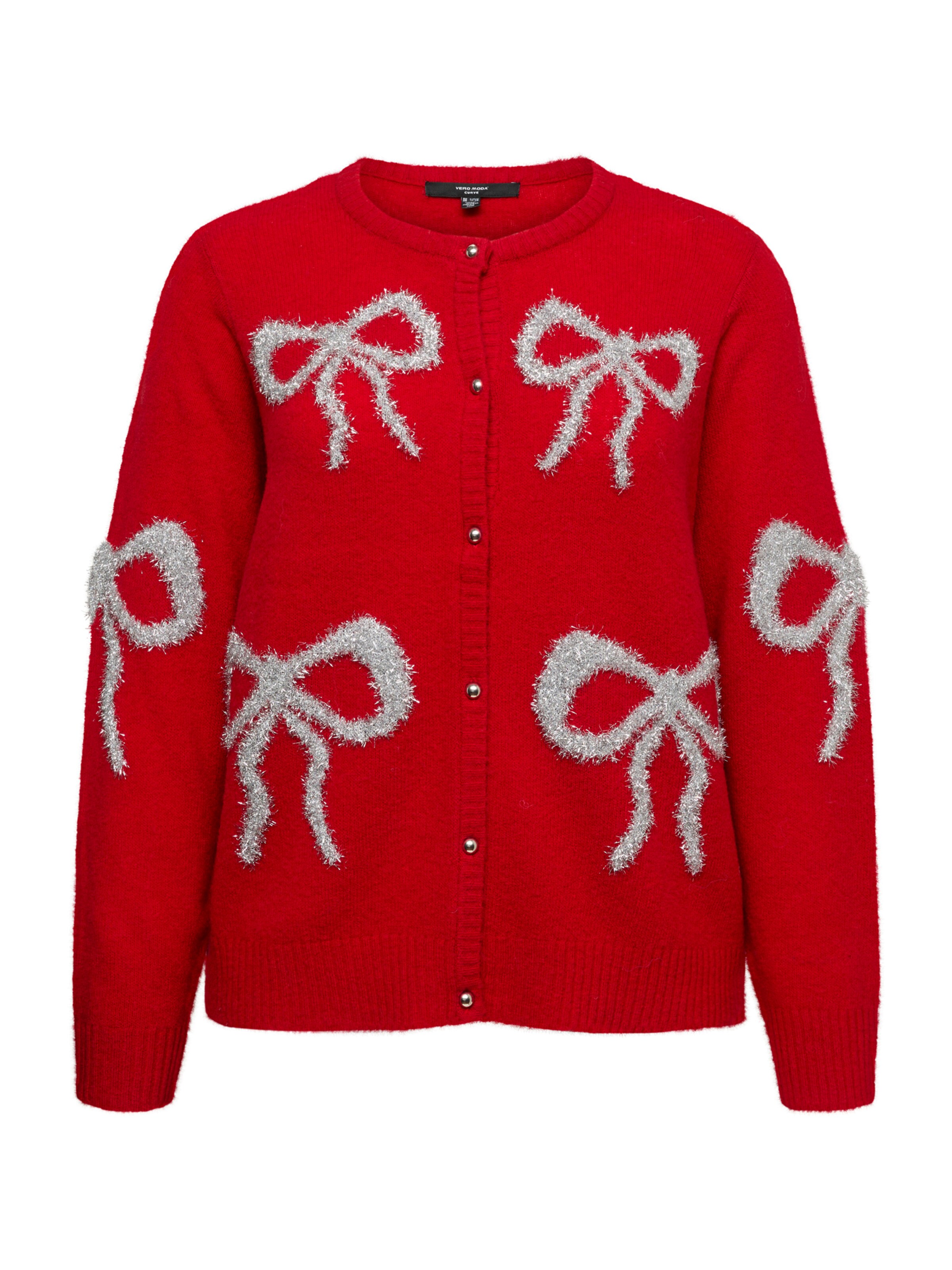Cardigan 'VMCSPARKEL' Vero Moda Curve en rouge : devant