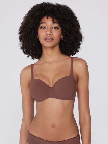 Tezenis T-shirt Bra in Brown: front