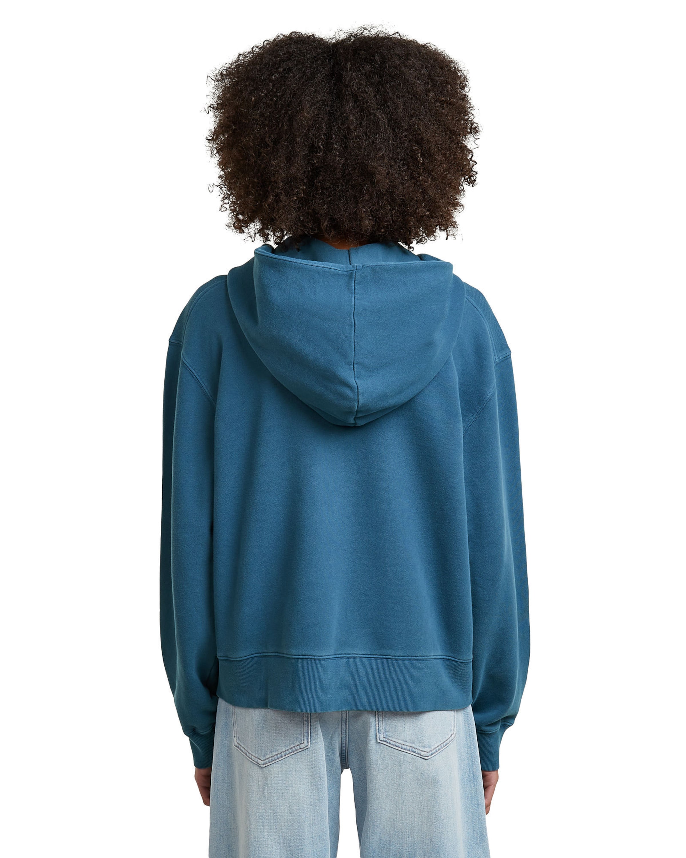 G-STAR Sweatshirt 'Modern Basic Relaxed Hooded Zip Thru Sweater' in Blauw