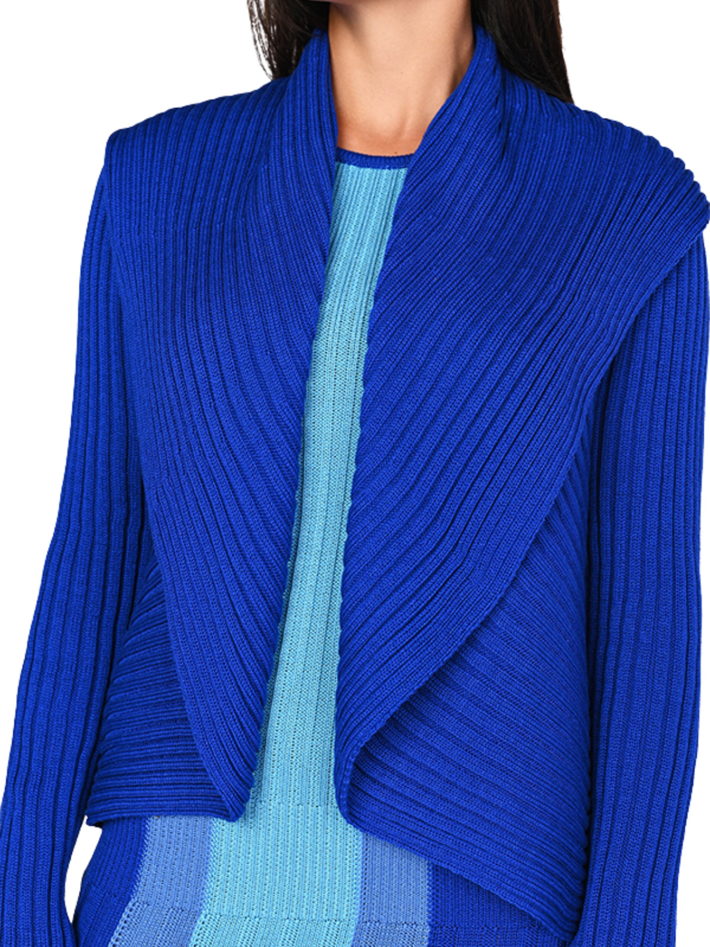 Süel knitwear - Cárdigan 'Round ribbed' en azul