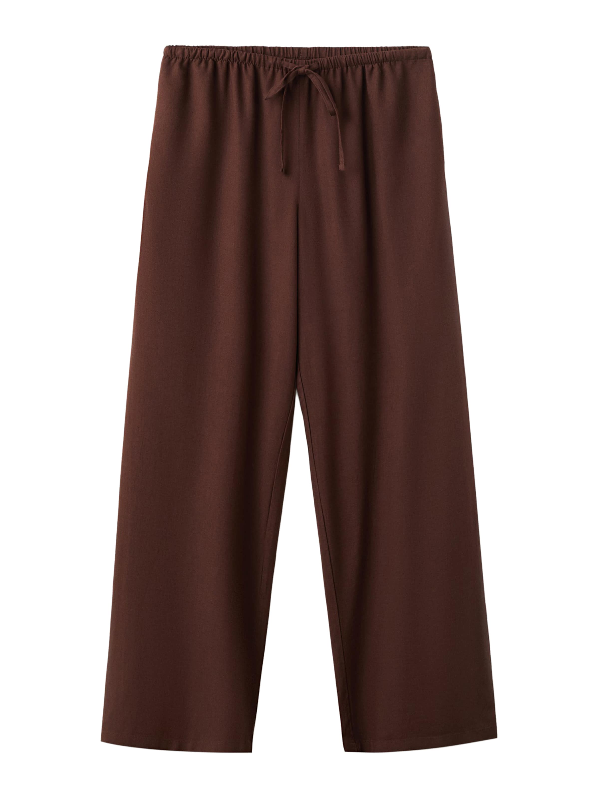 MANGO TEEN Wide leg Byxa 'Linenpmr' i brun: framsida