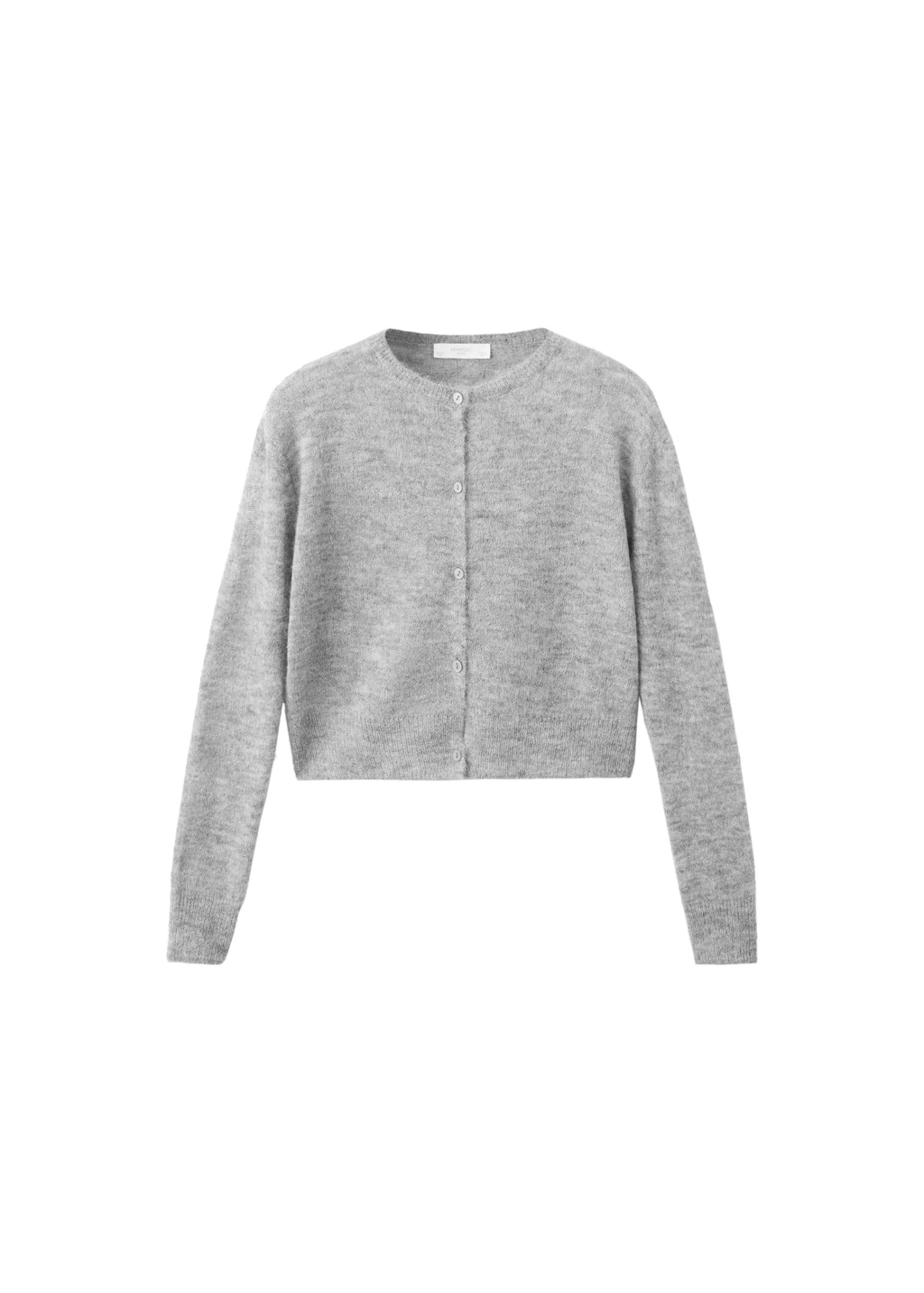 MANGO Strickjacke 'May' in Grau: Vorderseite