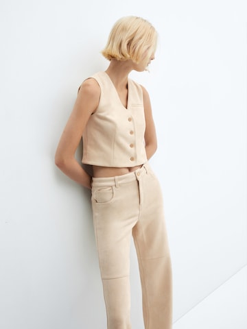 MANGO Regular Pants 'ELINA' in Beige