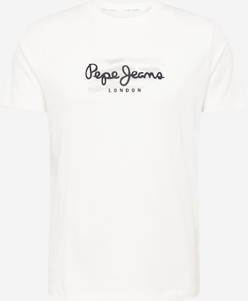 Pepe Jeans - Camiseta 'CASTLE' en blanco: frente