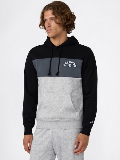 Champion Authentic Athletic Apparel Sweatshirt i lysegrå / mørkegrå / sort, Produktvisning