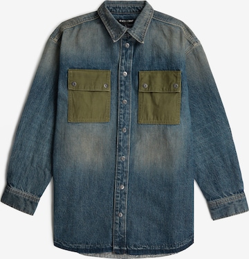 G-STAR Tussenparka 'Hybrid Overshirt' in Blauw: voorkant