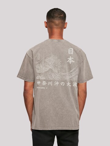 T-Shirt 'Kanagawa' F4NT4STIC en gris : devant