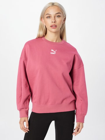 Sweat-shirt 'Classics' PUMA en rose : devant