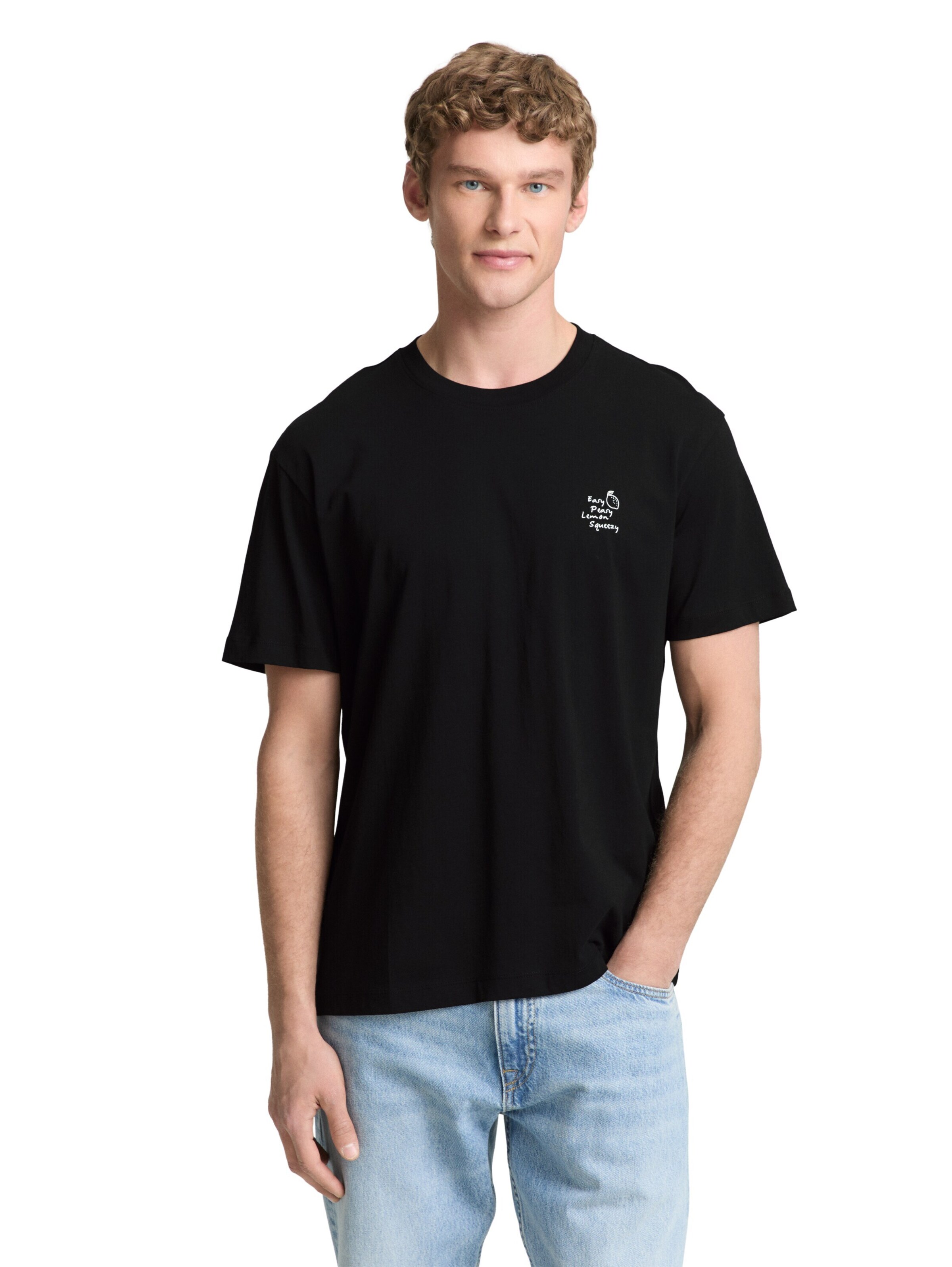 TOM TAILOR Shirt in Zwart: voorkant