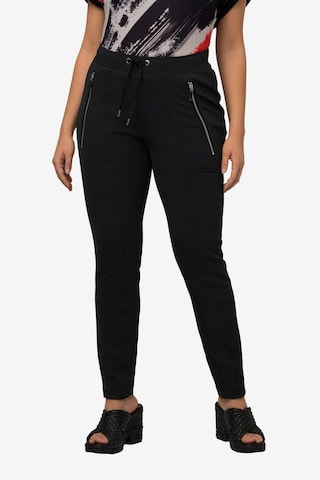 Ulla Popken Regular Pants in Black: front