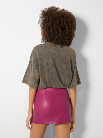 Bershka T-Shirt in Grau