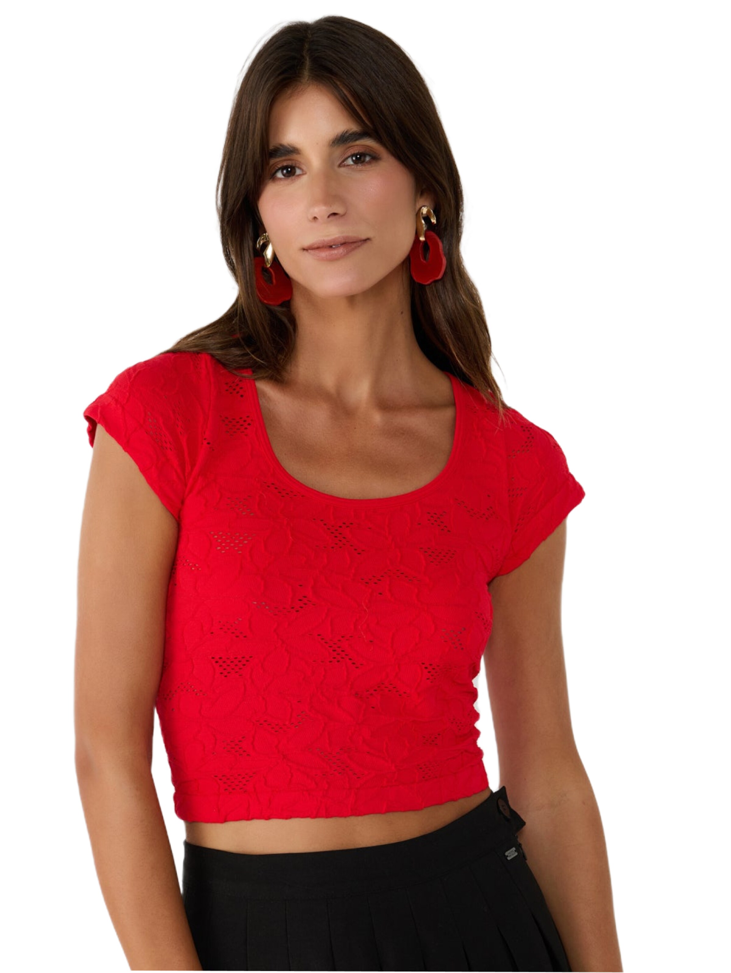 No Matter What Top in Rot: Vorderseite