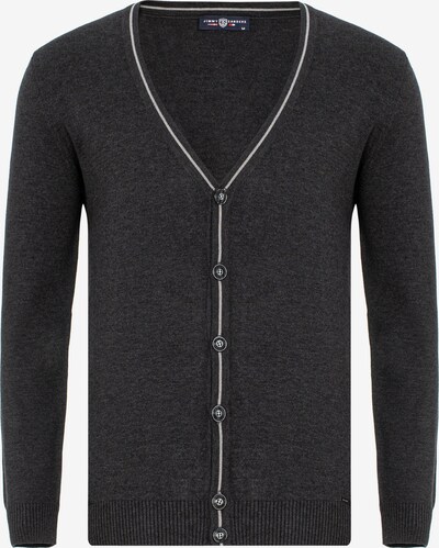 Jimmy Sanders Strickjacke in anthrazit / hellgrau, Produktansicht