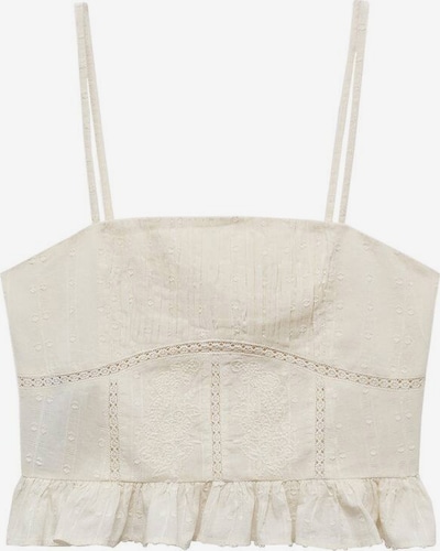 MANGO Toppi 'Perla' värissä meleerattu valkoinen, Tuotenäkymä