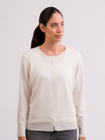 CASH-MERE.CH Knit cardigan in White: front