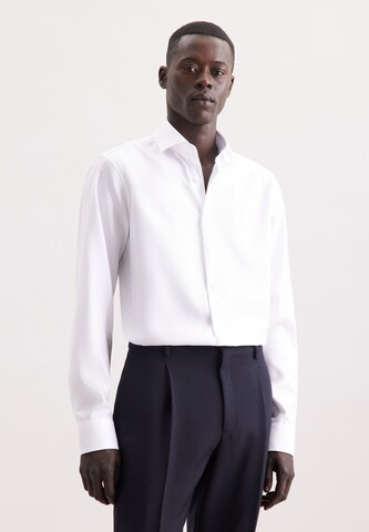 Coupe regular Chemise business 'Schwarze Rose' SEIDENSTICKER en blanc : devant