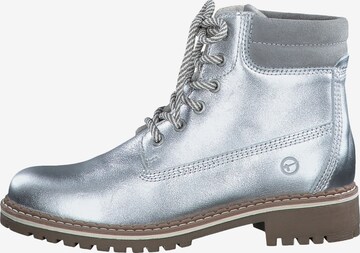 TAMARIS Lace-Up Ankle Boots in Silver