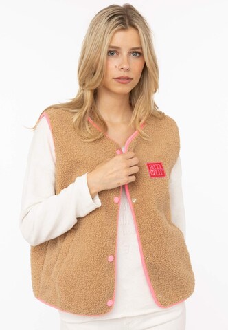 Zwillingsherz Bodywarmer in Beige: voorkant