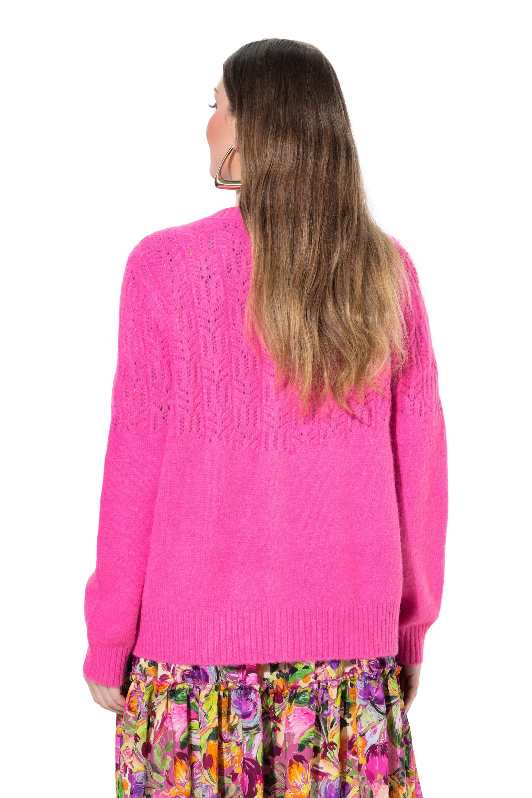 Ulla Popken Strickjacke in Pink