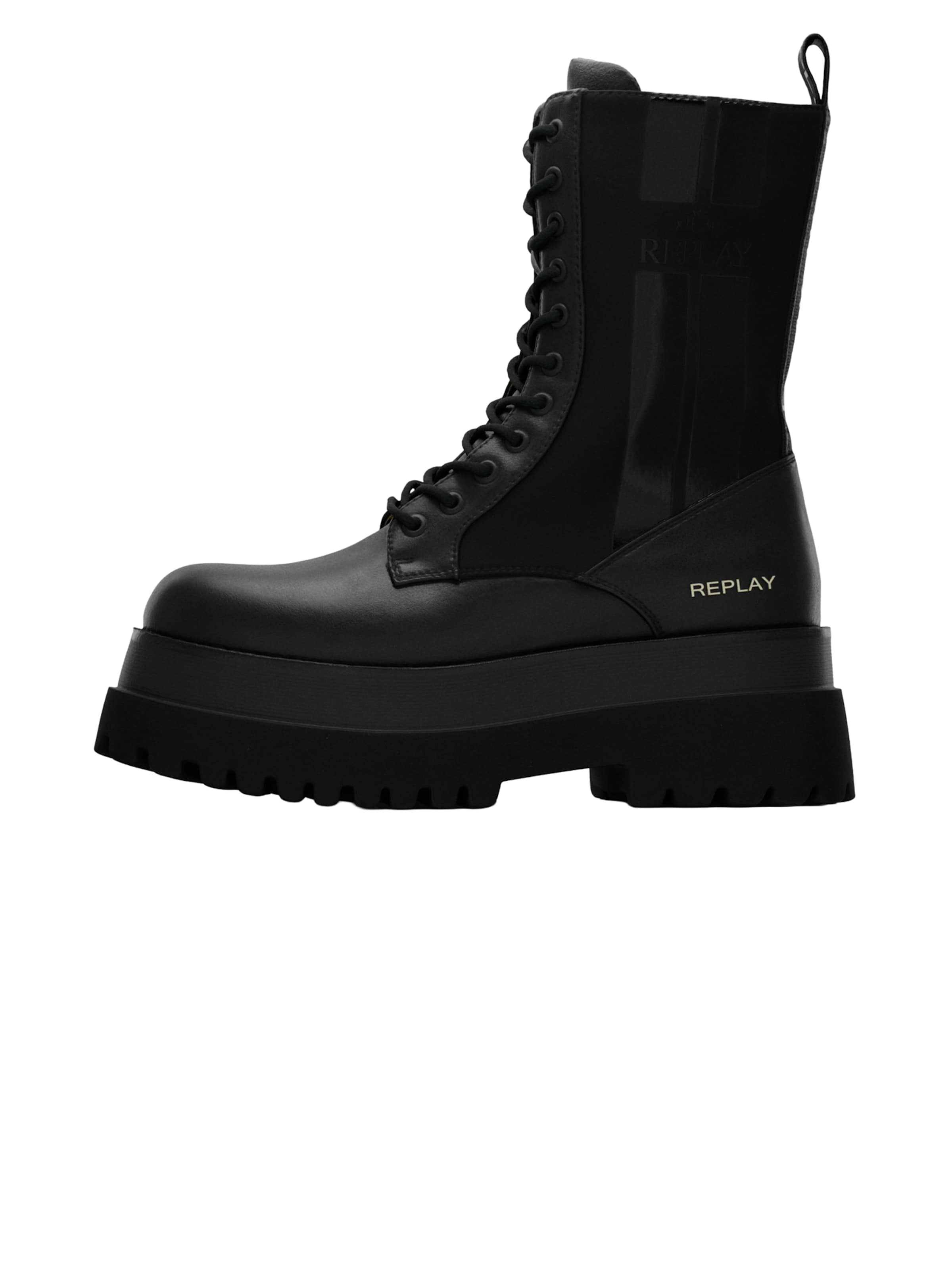 REPLAY Ботинки на шнуровке в Черный: спереди