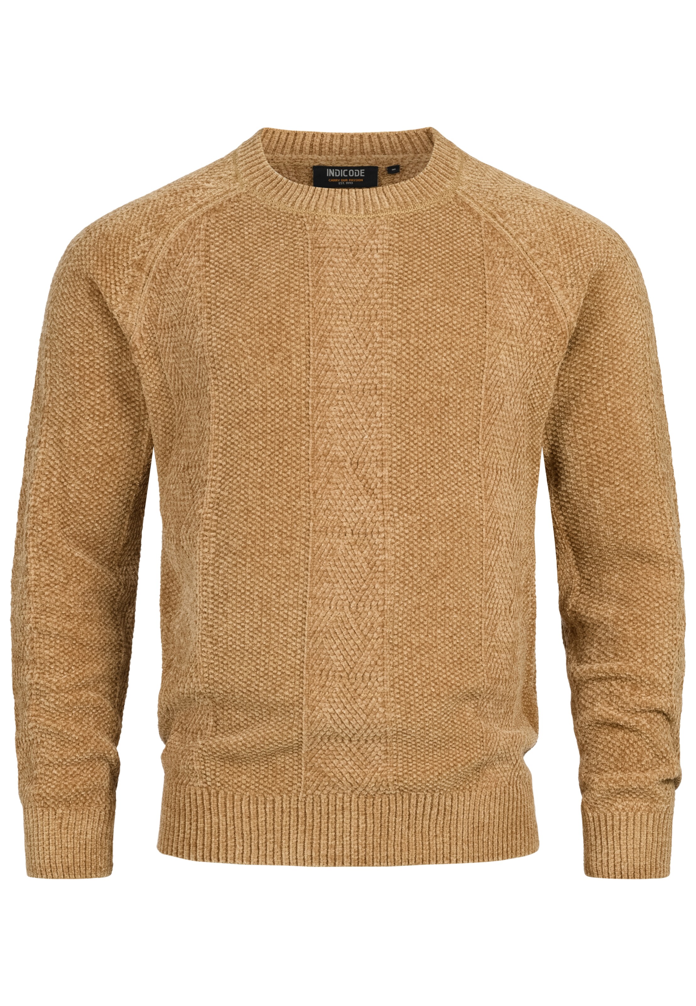 INDICODE JEANS Trui 'INOlio' in Beige: voorkant