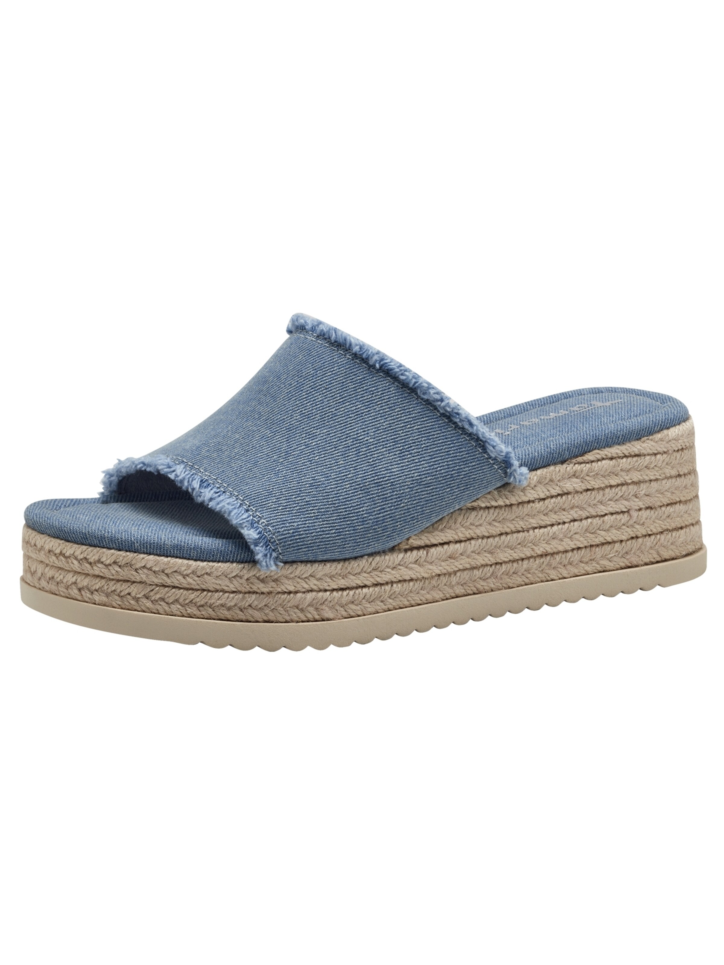 Tamaris Pantolette in Blau: Vorderseite