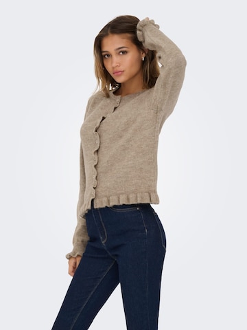Jaqueline de Yong Gebreid vest 'Letty' in Bruin
