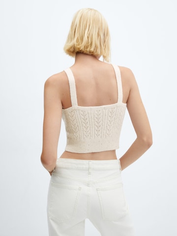 MANGO Knitted Top 'BILLY' in Beige