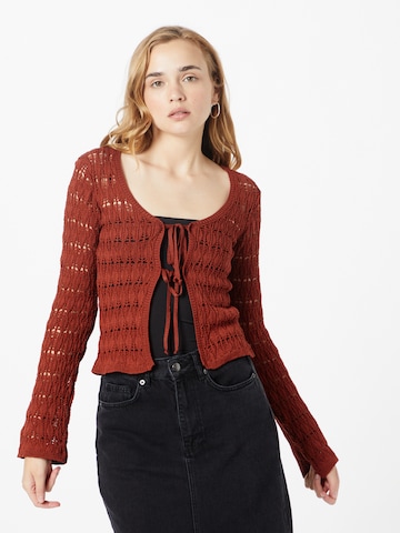 TOPSHOP Knit cardigan in Red: front