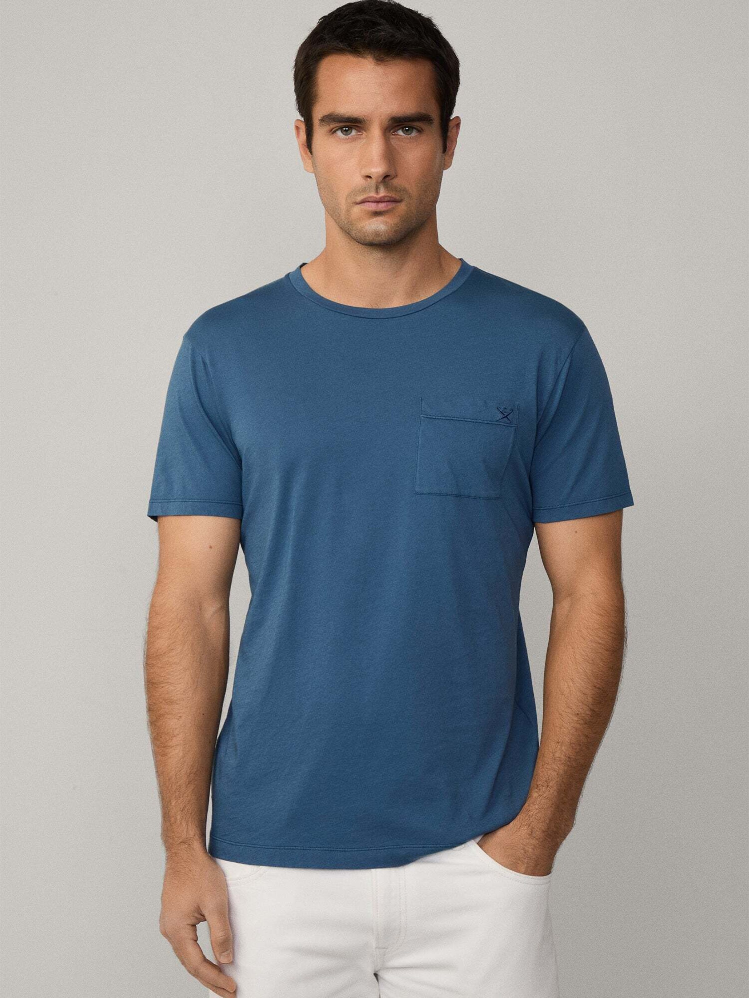 T-Shirt Hackett London en bleu : devant