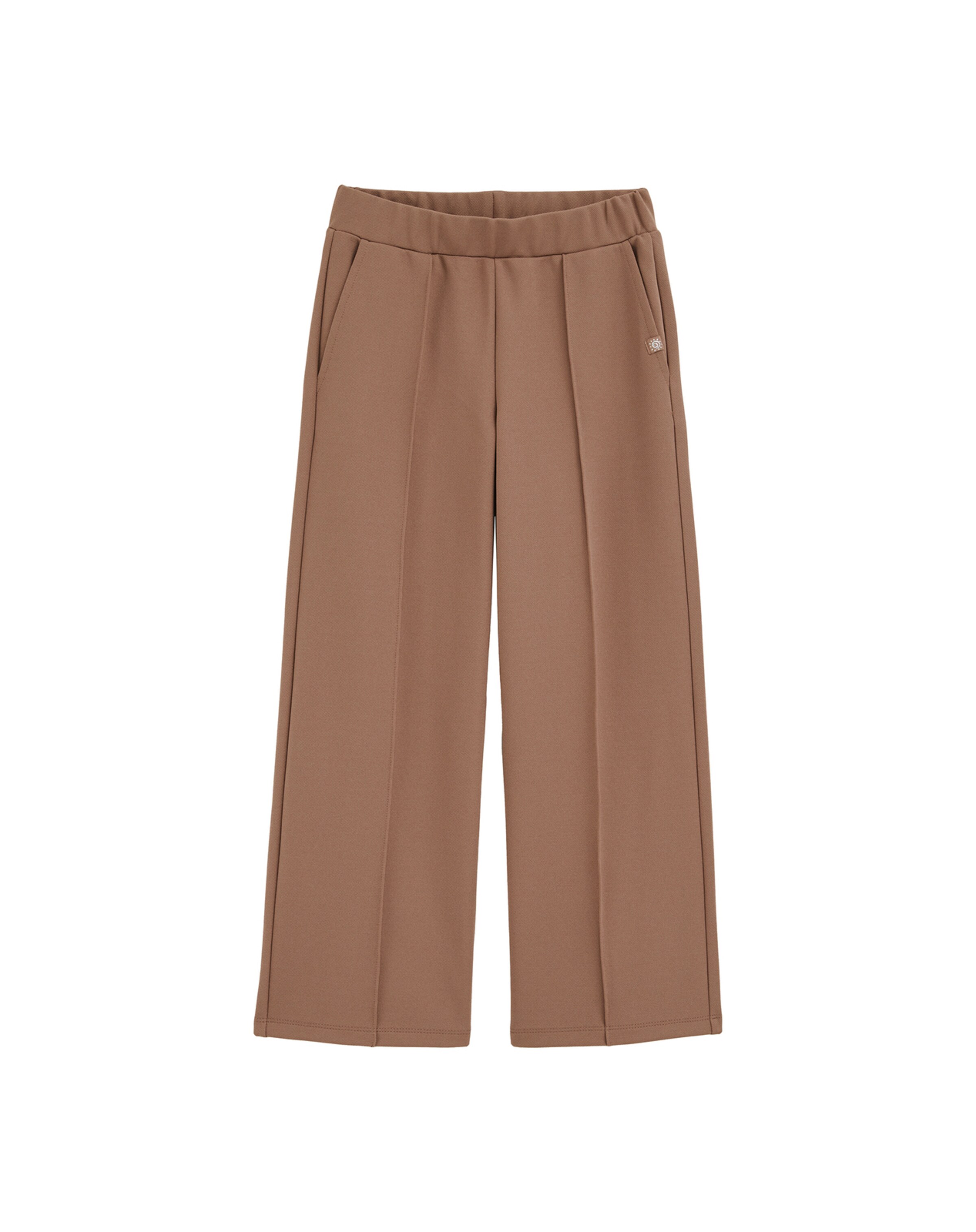 WE Fashion Wide leg Trousers in Brown: front
