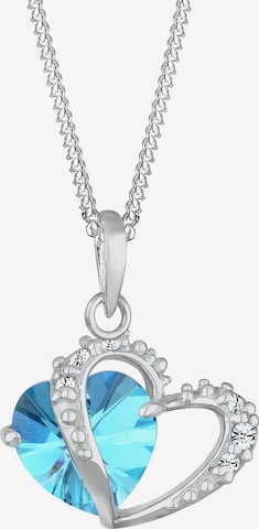 ELLI Ketting 'Herz' in Blauw: voorkant