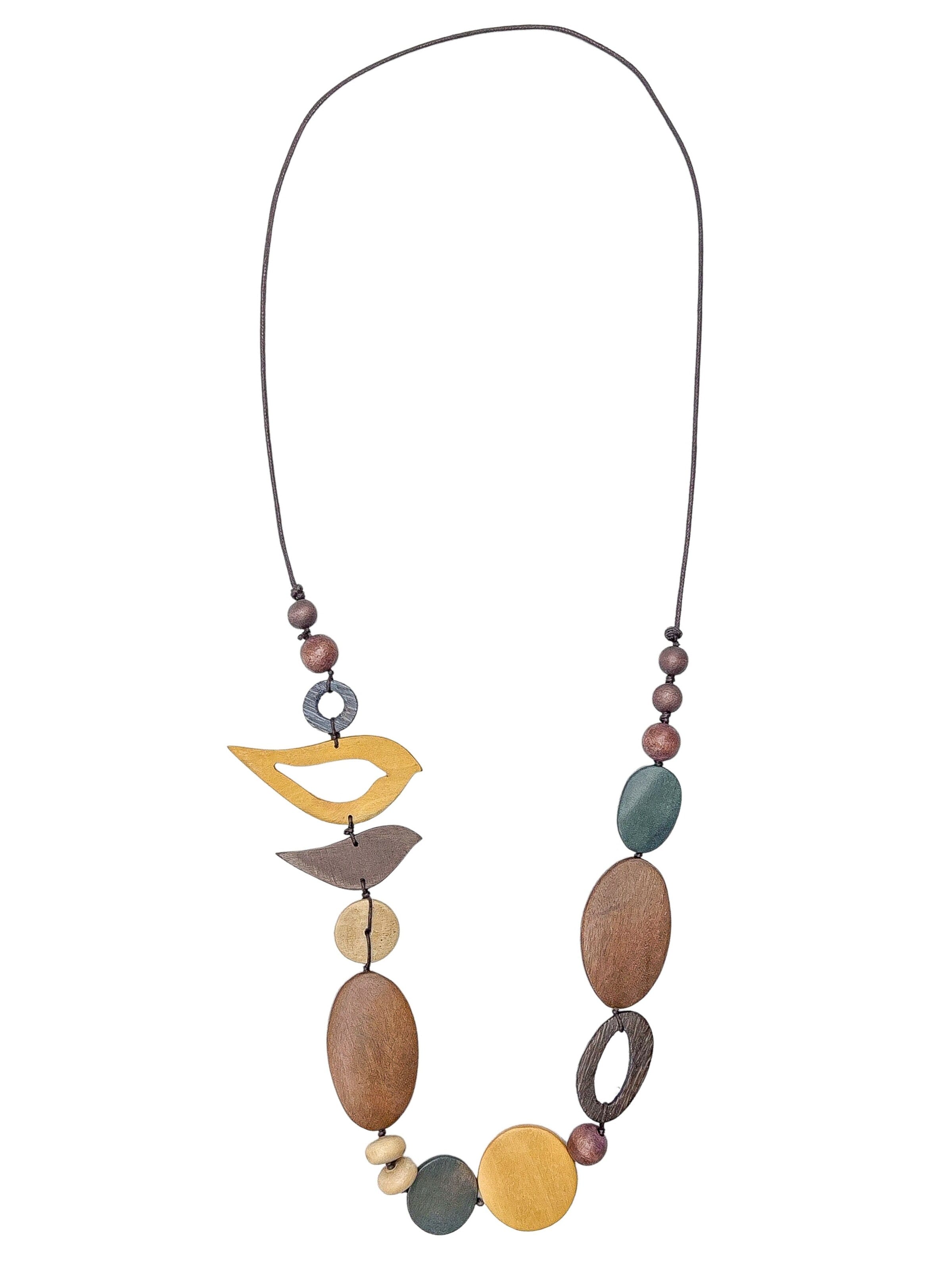 COLLEZIONE ALESSANDRO Kette 'Birds'‌‌‌‌‌‌‌‌‌‌ in Braun: Vorderseite