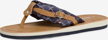 Tamaris T-Bar Sandals in Blue: front