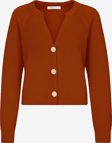 SASSYCLASSY Oversizestrickjacke in Braun: Vorderseite