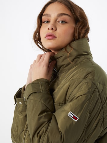 Tommy Jeans Winter Coat 'Diamond' in Green