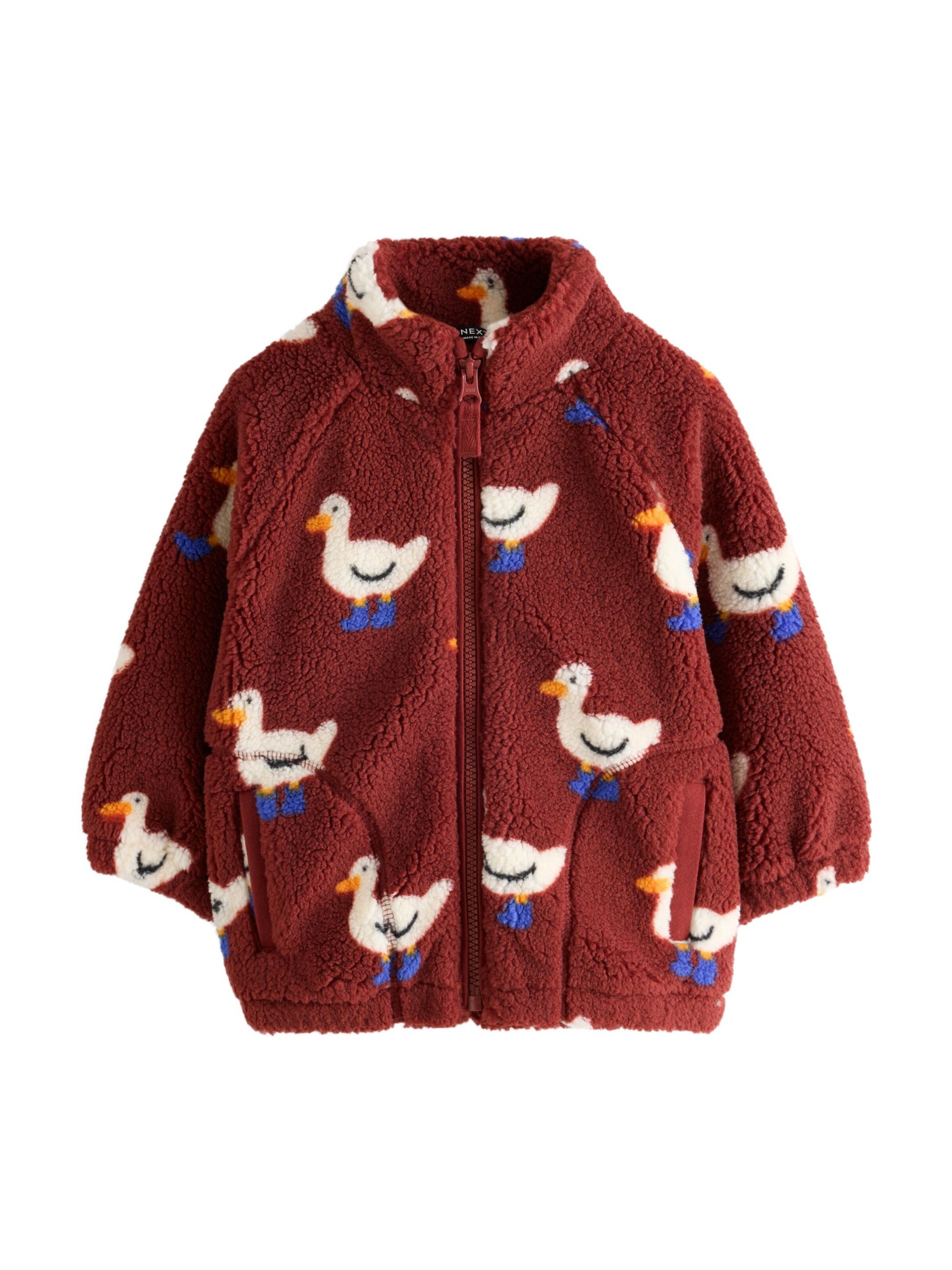Next Fleece jas in Rood: voorkant
