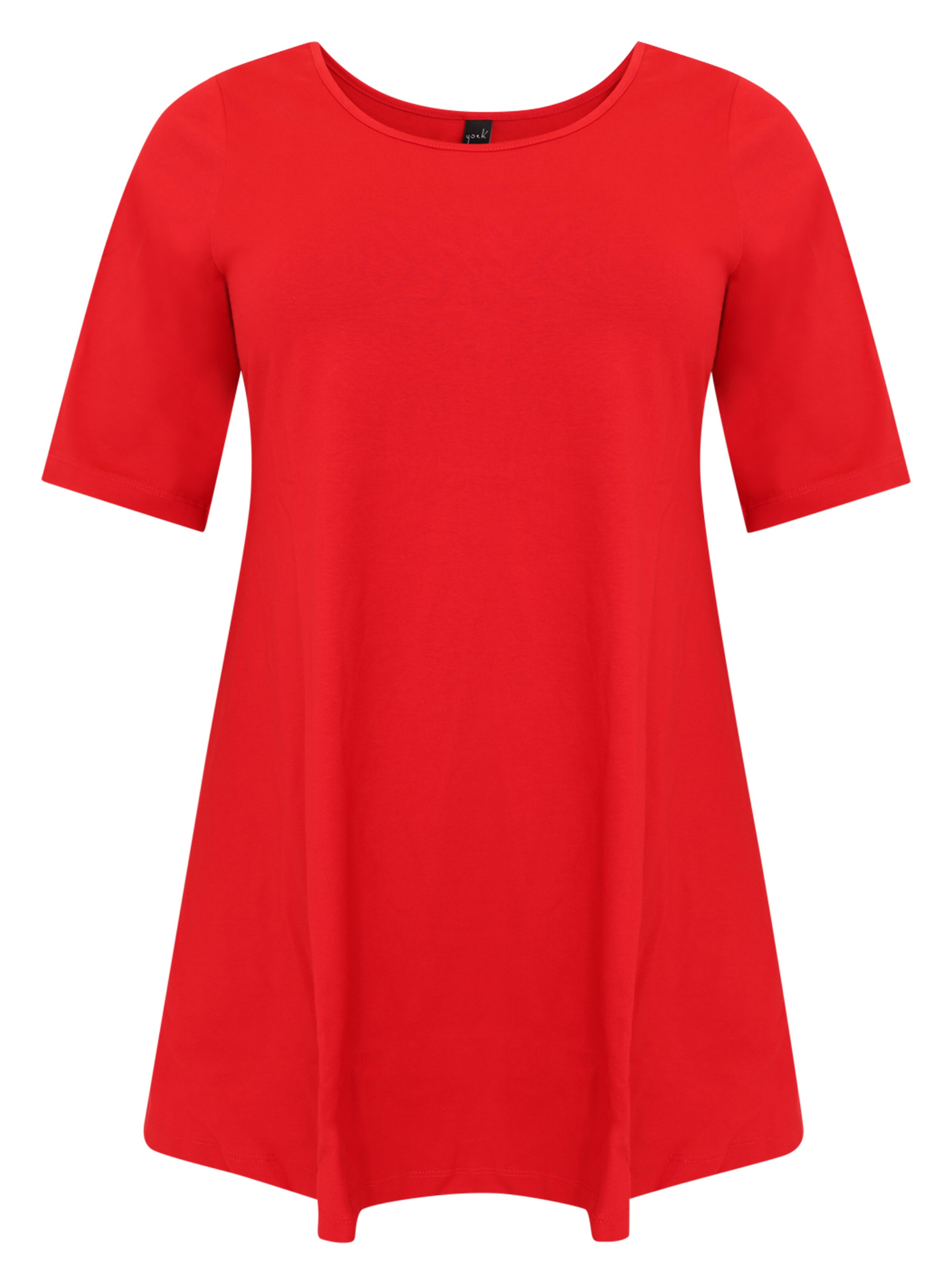YOEK Shirt ' LIEKE ' in Rood: voorkant