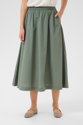 Cream Rok 'Devika' in Groen: voorkant