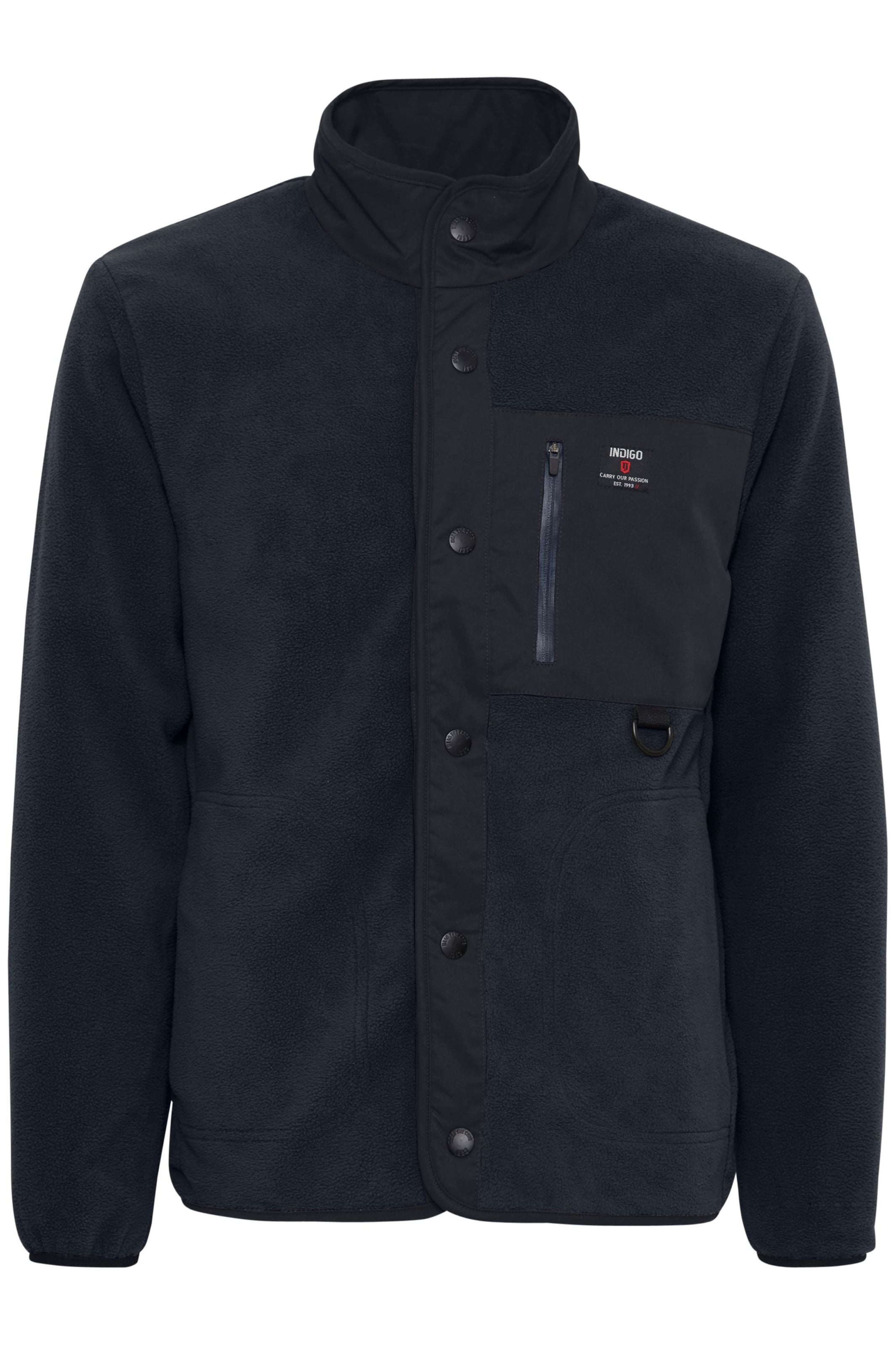 INDICODE JEANS Fleece jacket 'Majsol' in Blue: front