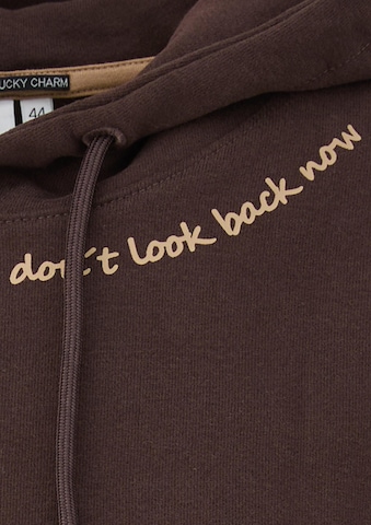Sweat-shirt QS en marron : devant
