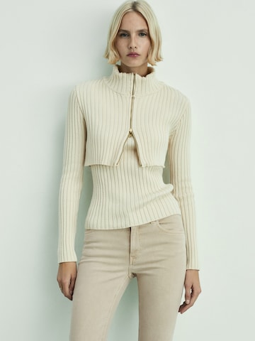 MANGO Flared Jeans 'SIENNA' in Beige